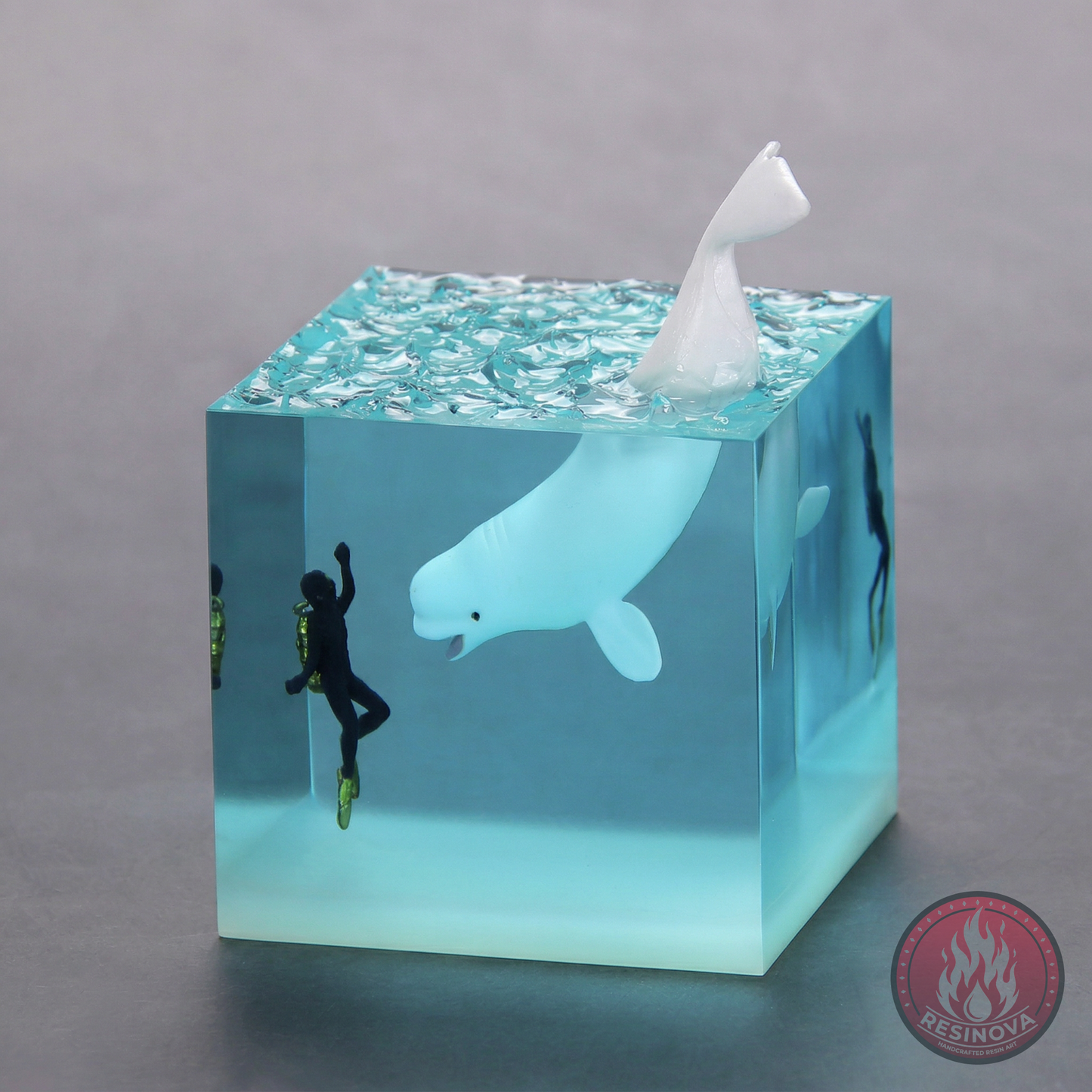 Ocean Resin Night Light cube