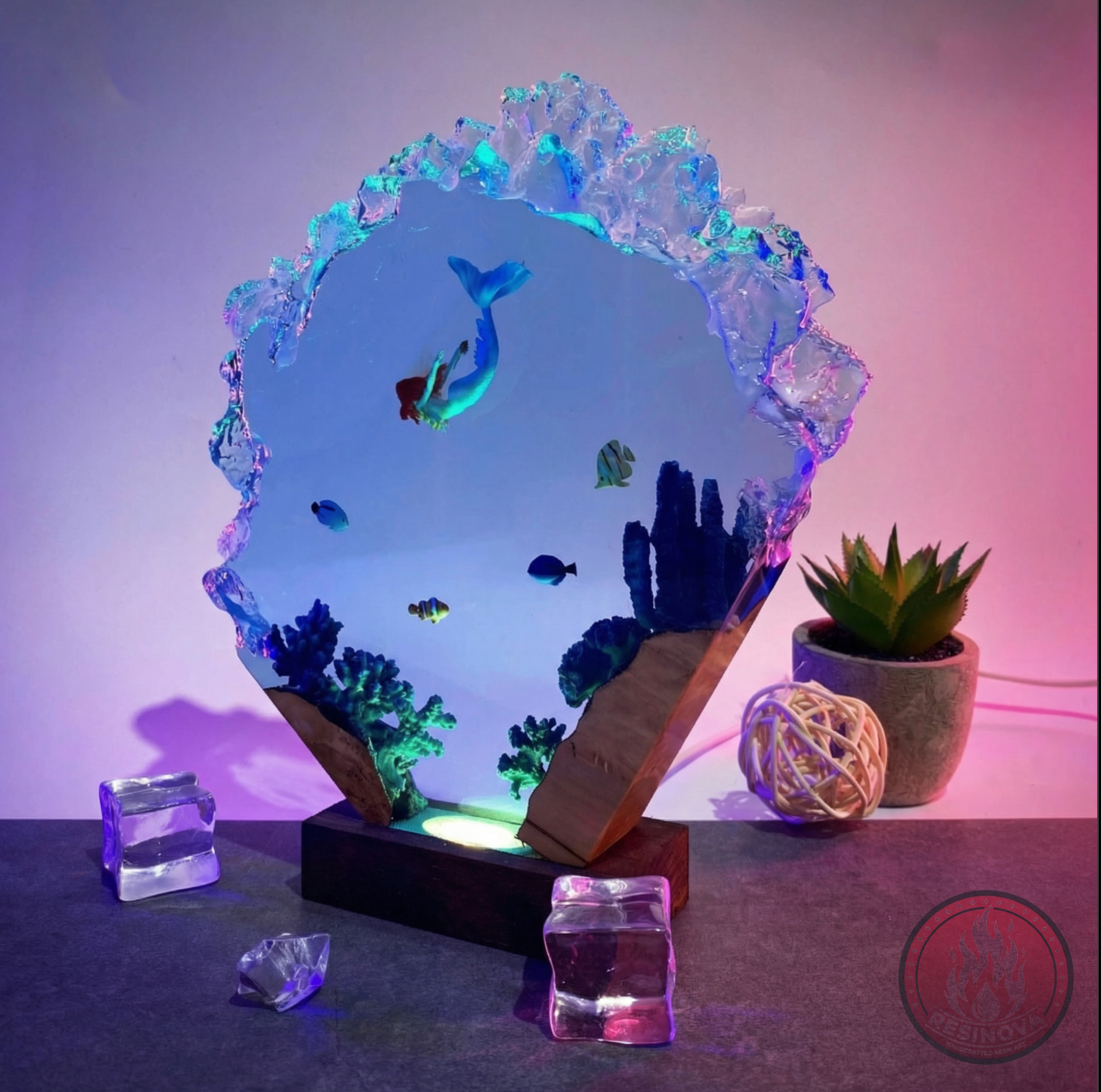 The little mermaid Resin Lamp