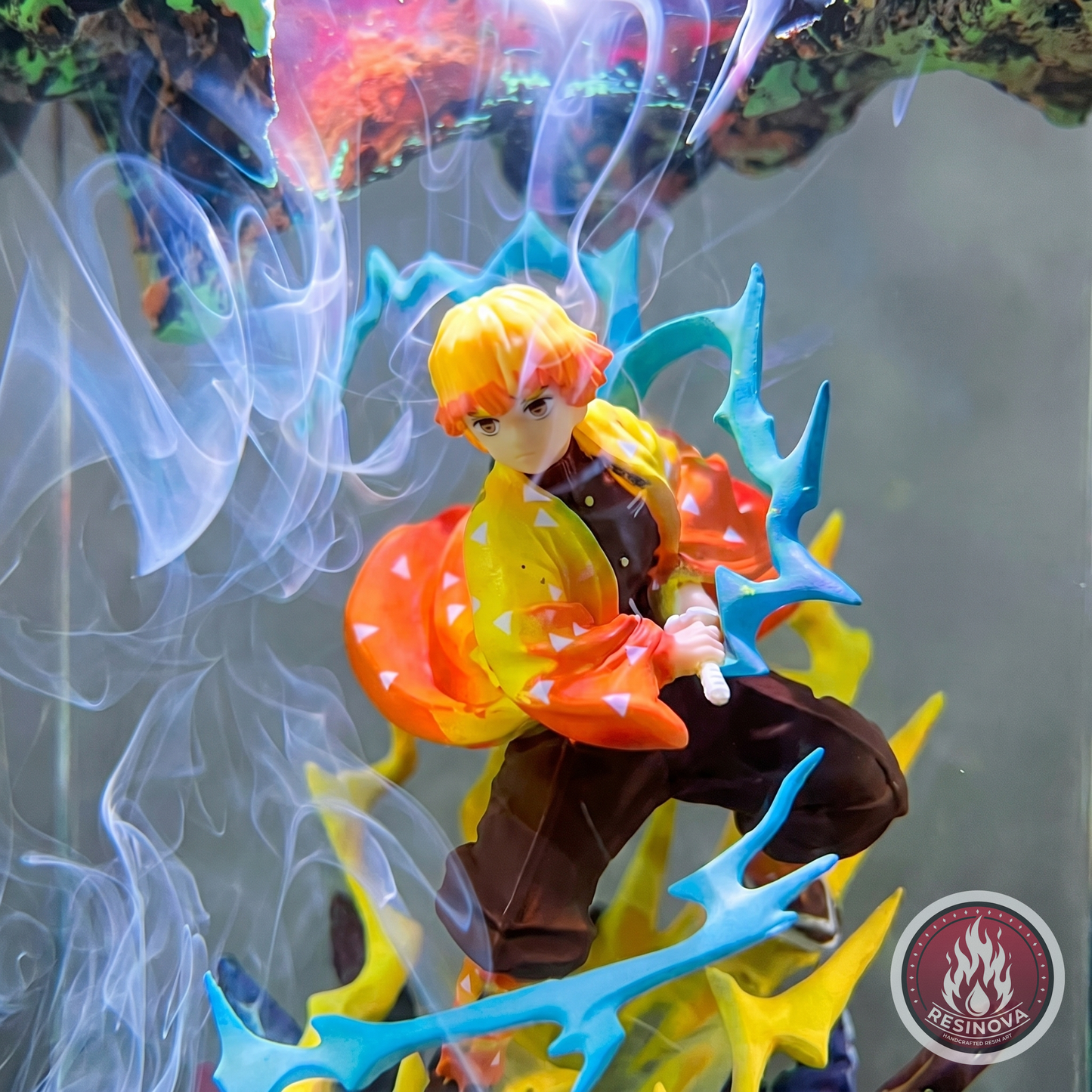 Zenitsu Resin Lamp | Demon Slayer - closeup