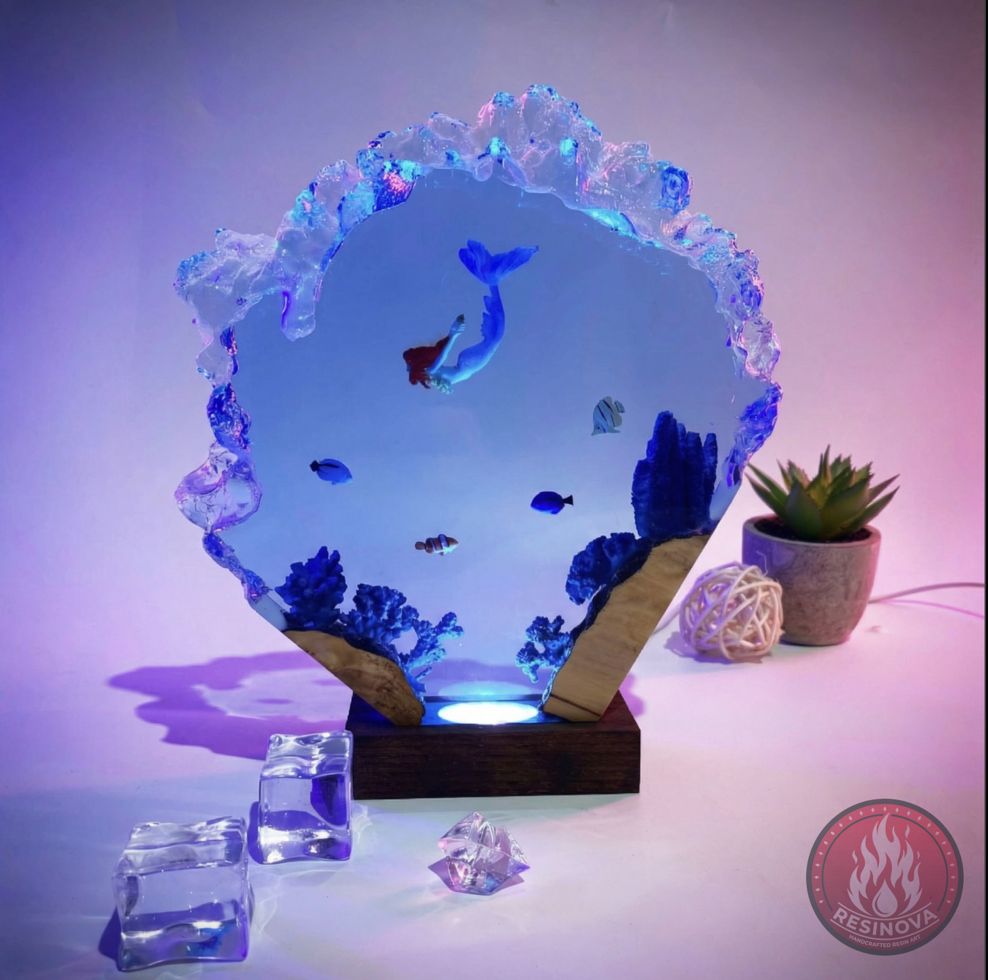 The little mermaid Resin Lamp