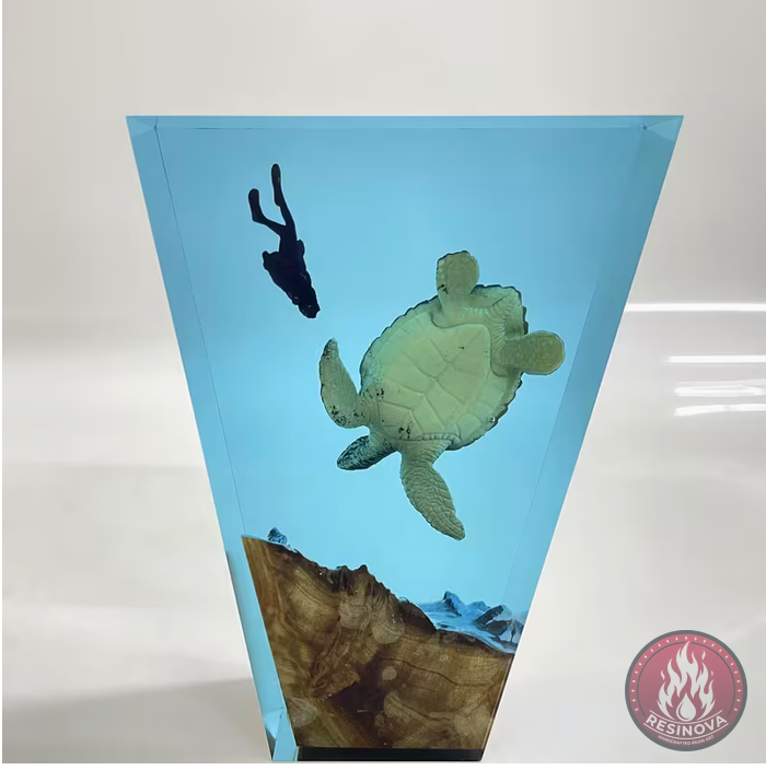Large Turtle Resin Lamp