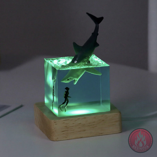 Ocean Resin Night Light cube