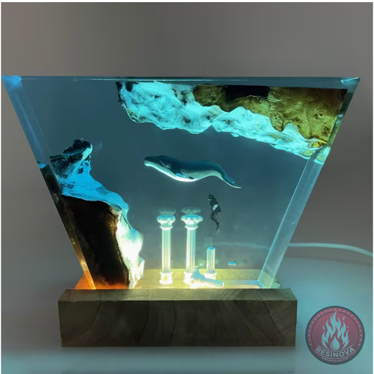Whale Resin Lamp