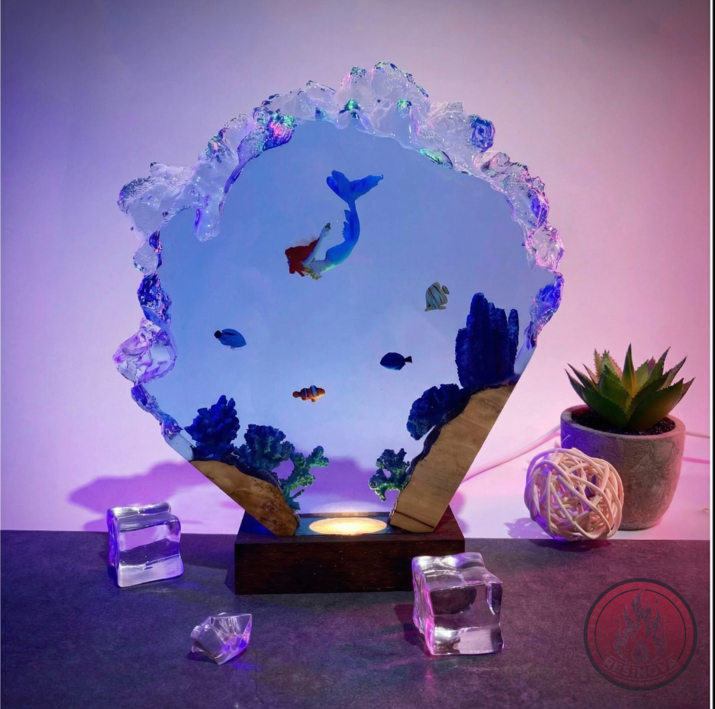 The little mermaid Resin Lamp