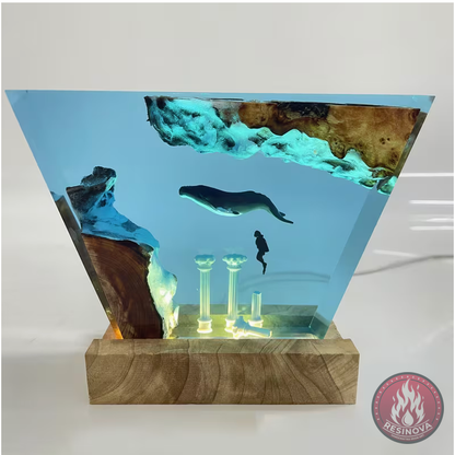 Whale Resin Lamp