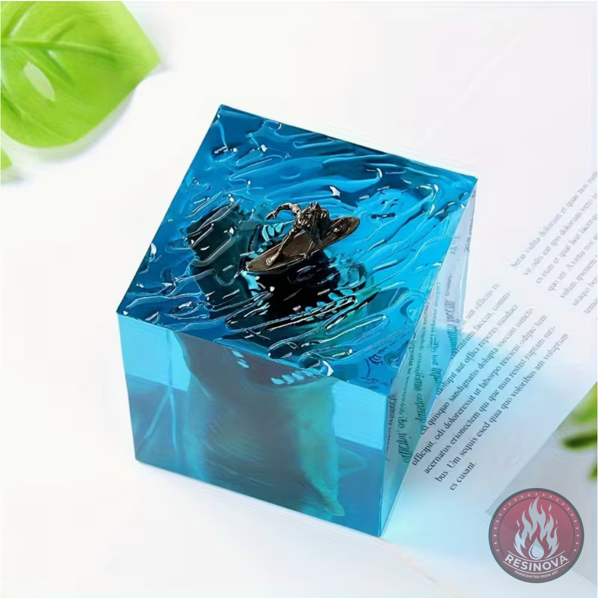 Shark Surfing Resin Lamp