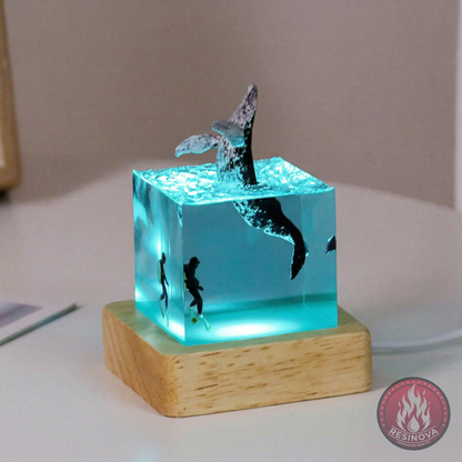 Ocean Resin Night Light cube