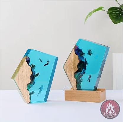 Turtle, Whale & Jellyfish Resin Lamp