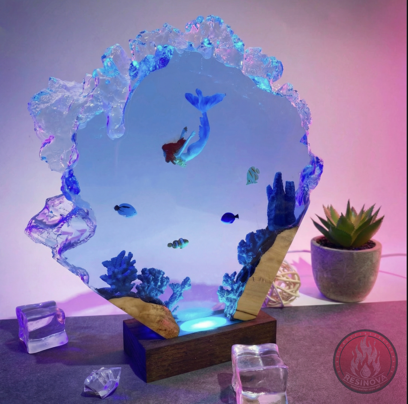 The little mermaid Resin Lamp