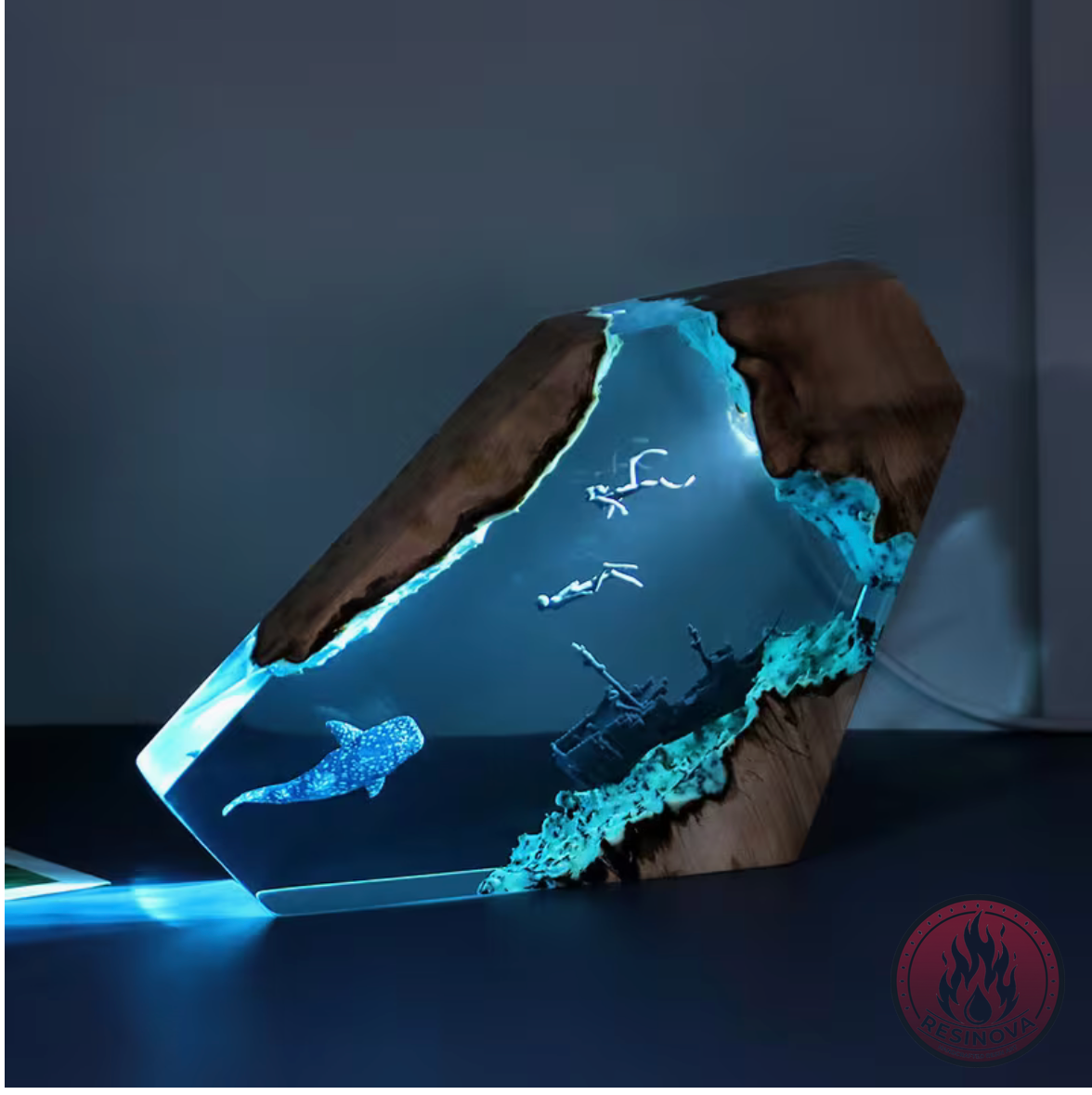 Pirate ship Resin Lamp